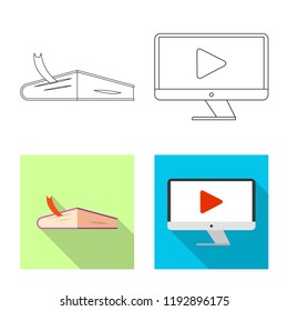 Isolated object of education and learning icon. Set of education and school stock symbol for web.