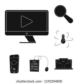 Isolated object of education and learning icon. Set of education and school vector icon for stock.