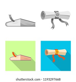 Isolated object of education and learning icon. Set of education and school stock vector illustration.
