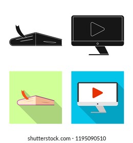 Isolated object of education and learning icon. Collection of education and school stock vector illustration.