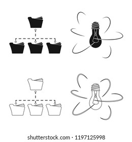 Isolated object of education and learning icon. Collection of education and school vector icon for stock.