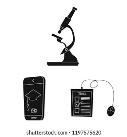 Isolated object of education and learning icon. Collection of education and school stock vector illustration.