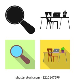 Isolated object of education and learning icon. Collection of education and school stock vector illustration.