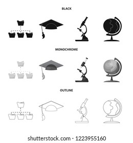 Isolated object of education and learning icon. Set of education and school stock symbol for web.