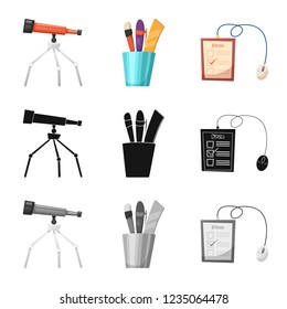 Isolated object of education and learning icon. Set of education and school stock symbol for web.
