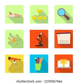 Isolated object of education and learning icon. Collection of education and school stock vector illustration.