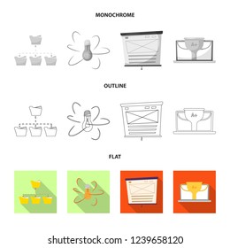 Isolated object of education and learning icon. Set of education and school stock symbol for web.