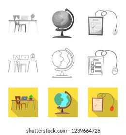 Isolated object of education and learning icon. Set of education and school stock symbol for web.