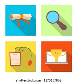 Isolated object of education and learning logo. Set of education and school stock vector illustration.