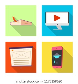 Isolated object of education and learning logo. Collection of education and school vector icon for stock.