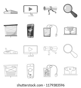 Isolated object of education and learning logo. Set of education and school stock symbol for web.