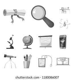 Isolated object of education and learning logo. Set of education and school stock symbol for web.