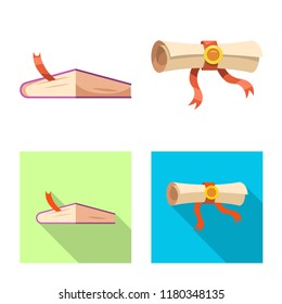 Isolated object of education and learning logo. Collection of education and school stock vector illustration.