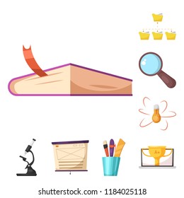 Isolated object of education and learning logo. Set of education and school vector icon for stock.