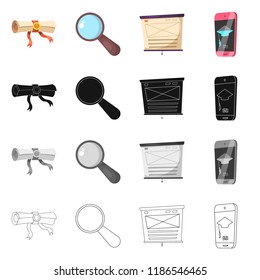 Isolated object of education and learning logo. Collection of education and school vector icon for stock.