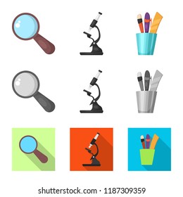 Isolated object of education and learning logo. Collection of education and school stock symbol for web.