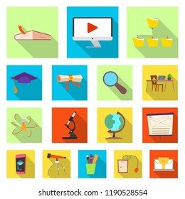 Isolated object of education and learning logo. Set of education and school stock symbol for web.
