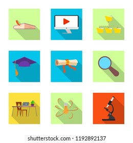 Isolated object of education and learning logo. Collection of education and school stock symbol for web.