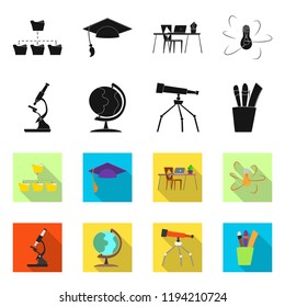 Isolated object of education and learning logo. Collection of education and school vector icon for stock.