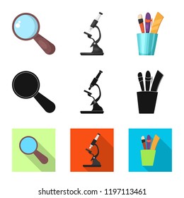 Isolated object of education and learning logo. Collection of education and school stock symbol for web.