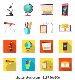 Isolated object of education and learning logo. Set of education and school stock symbol for web.
