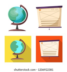 Isolated object of education and learning logo. Collection of education and school stock vector illustration.