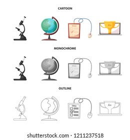 Isolated object of education and learning logo. Set of education and school stock symbol for web.