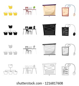 Isolated object of education and learning logo. Set of education and school vector icon for stock.