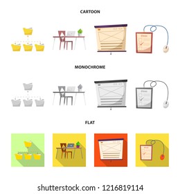 Isolated object of education and learning logo. Set of education and school vector icon for stock.