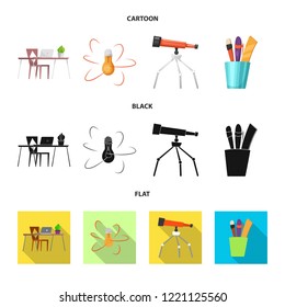 Isolated object of education and learning logo. Set of education and school vector icon for stock.