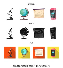 Isolated object of education and learning sign. Collection of education and school vector icon for stock.