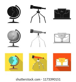 Isolated object of education and learning sign. Collection of education and school vector icon for stock.