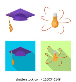 Isolated object of education and learning sign. Set of education and school stock vector illustration.