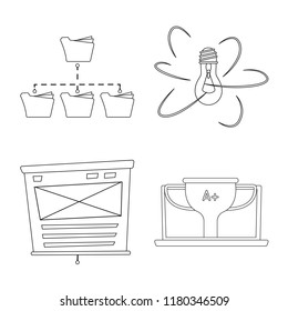 Isolated object of education and learning sign. Set of education and school vector icon for stock.