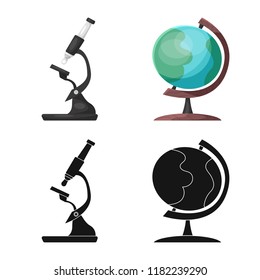 Isolated object of education and learning sign. Collection of education and school stock symbol for web.