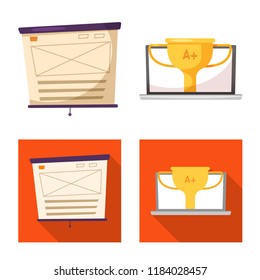 Isolated object of education and learning sign. Set of education and school stock vector illustration.
