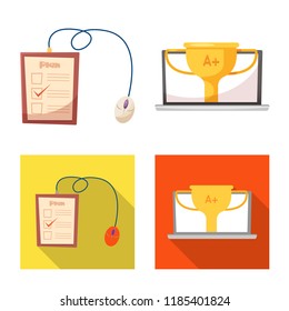 Isolated object of education and learning sign. Set of education and school stock symbol for web.