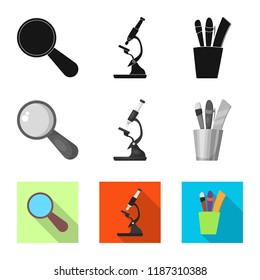 Isolated object of education and learning sign. Set of education and school stock symbol for web.