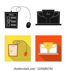 Isolated object of education and learning sign. Set of education and school stock vector illustration.
