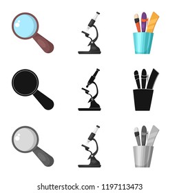 Isolated object of education and learning sign. Collection of education and school vector icon for stock.