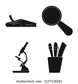 Isolated object of education and learning sign. Collection of education and school stock symbol for web.