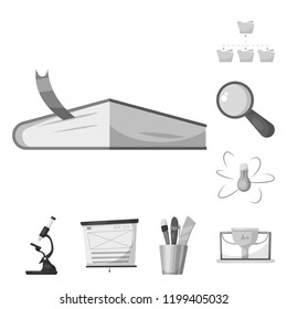 Isolated object of education and learning sign. Set of education and school stock symbol for web.