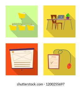 Isolated object of education and learning sign. Collection of education and school stock vector illustration.