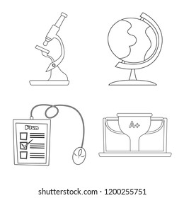 Isolated object of education and learning sign. Collection of education and school stock vector illustration.