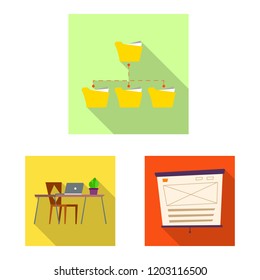 Isolated object of education and learning sign. Collection of education and school vector icon for stock.