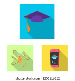 Isolated object of education and learning sign. Collection of education and school vector icon for stock.