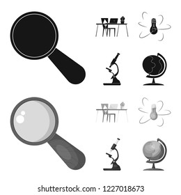 Isolated object of education and learning sign. Collection of education and school stock symbol for web.