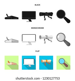 Isolated object of education and learning sign. Collection of education and school stock symbol for web.