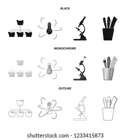 Isolated object of education and learning sign. Collection of education and school stock vector illustration.