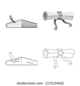 Isolated object of education and learning symbol. Set of education and school vector icon for stock.